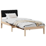 Bed frame Brown and black 75 x 190 cm Solid pine wood 878651
