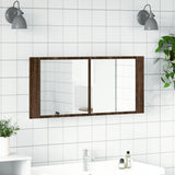 LED Bathroom Mirror Cabinet Brown Oak 100x12x45 cm 834961