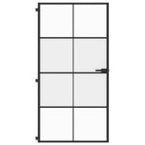 Interior Door Slim Black 102.5x201.5 cm Tempered Glass and Aluminium 155130