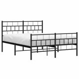 Metal Bed Frame without Mattress with Footboard Black 135x190cm 355676
