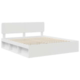 Bed Frame with Headboard White 180 x 200 cm Solid Pine Wood 3412042