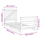 Bed Frame Pine Solid pine wood Single Durable Bed Frame 3281557