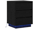 Bedside Cabinet Black Oak 39 x 34.5 x 65 cm Engineered wood 869627