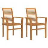 Dining Chair 2 pcs Brown 62 x 55 x 94 cm Solid Teak Wood 42007595