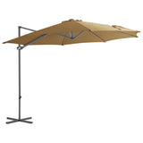 Cantilever Garden Parasol Taupe Polyester Fabric Large Rotatable 44631