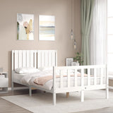 Bed Frame without Mattress White Small Double Solid Wood Pine 3192917