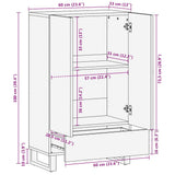 Highboard Black 60x33x100 cm Solid Wood Mango 4017714