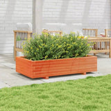 Garden Planter Wax Brown 110x60x26.5 cm Solid Wood Pine 847350