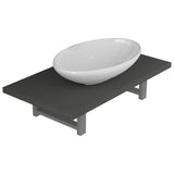 Two Piece Bathroom Furniture Set Ceramic Grey 279331