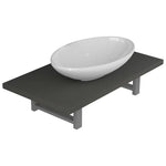 ZNTS Two Piece Bathroom Furniture Set Ceramic Grey 279331