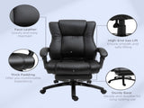 Executive Office Chair for Home, PU Leather Computer Chair, Swivel Desk Chair with Footrest, Wheels, T3398P342404