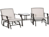 Gliding Jack and Jill Seat, with Glass-Top Table - Brown/Beige T3398P322162