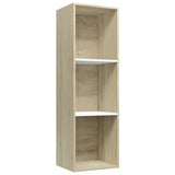 ZNTS Book Cabinet/TV Cabinet White and Sonoma Oak 36x30x114 cm Engineered Wood 800140