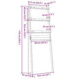 Toilet Rack White 63.5x32x179 cm Solid Wood Pine 824654