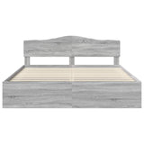 Bed Frame Grey Sonoma 200 x 200 cm Solid Pine Wood 3412858