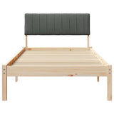Bed frame Brown and dark grey 90 x 200 cm Solid pine wood 878705