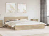 Bed Frame Sonoma Oak 200 x 200 cm Engineered Wood 3408818