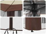Gazebo with 4 Sidewalls 2.6 x 2.6 m Cream and Brown 42036804