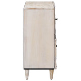 Sideboard with Storage White 80 x 33.5 x 75 cm Solid Mango Wood 4018395