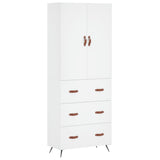 Highboard White 69.5x34x180 cm Engineered Wood 3195819