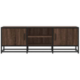 TV Cabinet Brown Oak 120x35x41 cm Engineered Wood and Metal 848843