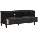 ZNTS TV Cabinet VIKEN Black Solid Wood Pine 374930