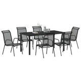 Garden Dining Set 7 pcs Black Powder-Coated Steel 3379139