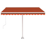 Freestanding Manual Retractable Awning 350x250 cm Orange/Brown 3069520