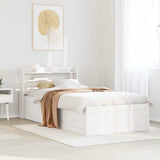 Bed Frame with Headboard White 90x200 cm Solid Wood Pine 3307093