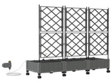 Garden Planter with Irrigation&Wheels 3 pcs Light Grey PP 3423089