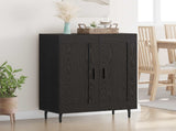 Sideboard Black Oak 69.5 x 34 x 90 cm Engineered Wood and Iron 881608