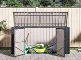 Garden Storage Box Black 214 x 82 x 132 cm Steel 42011285