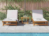 Wheeled Sun Loungers 2 pcs with Table Solid Wood Acacia 3325205