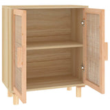 Sideboard Brown 60x30x70 cm Solid Wood Pine and Natural Rattan 345632