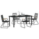 Garden Dining Set 5 pcs Black Powder-Coated Steel 3379173