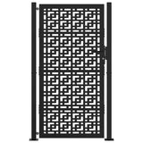 Garden Gate Black 100x175 cm Steel Cross Design 4101002