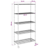 5-Tier Storage Shelf with Wheels 75x35x155 cm Black 250 kg 324630