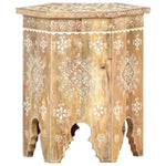 ZNTS Hand-painted Side Table 38x33x42 cm Solid Mango Wood 285880