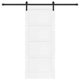 Sliding Door White 83 x 202 cm Solid Pine Wood 3333309