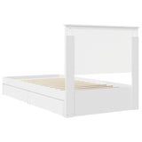 Storage Bed with Headboard White 100 x 200 cm Engineered Wood 3411236