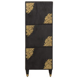 Highboard with Shelf Black 40 x 33 x 110 cm Solid Mango Wood 4018837