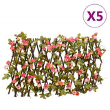 ZNTS Artificial Ivy Trellis Expandable 5 pcs Dark Pink 180x20 cm 366577