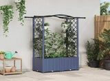 Raised Bed with Trellis and Roof Grey 125 x 40 x 138 cm PP 42032554