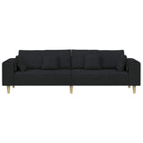 Fabric Sofa with Cushion Black 208 cm Fabric 3335145