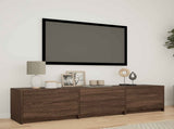 TV Cabinet with LED Brown Oak 165 x 34 x 40 cm Engineered Wood 3418716