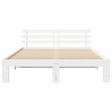 Bed Frame with Headboard White 160 x 200 cm Solid Pine Wood 872603