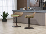 GOMYWAY 2 PCS Modern Swivel Bar Stools, Height Adjustable wicker furniture Bar Chairs with Cushion & W2678P388752