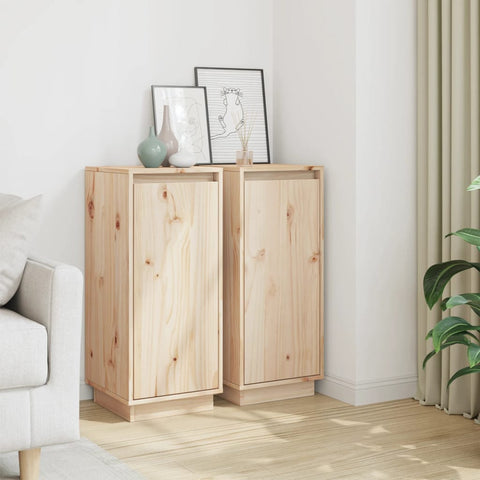 Sideboards 2 pcs 31.5x34x75 cm Solid Wood Pine 813351