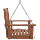 Garden Swing Chair with Metal Chains Brown Solid Wood Fir 4008975