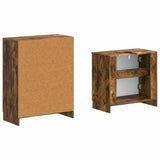 2 Piece Bathroom Cabinet Set UTRECHT Smoked Oak Engineered Wood 3417653